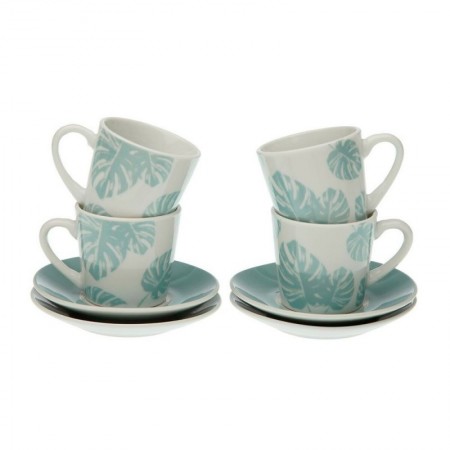 *TAZAS CAFE  PLATO PORCELANA SHELLY JUEGO 4