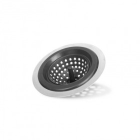 TAPON FREGADERO SILICONA ACERO NEGRO