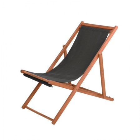 SILLON POSICIONES MADERA TELA GRIS 97x56x85 CM