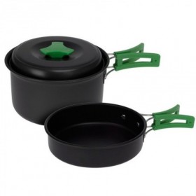 CACEROLAS CON TAPA CAMPING 14x14x7/15x15x4 CM SET