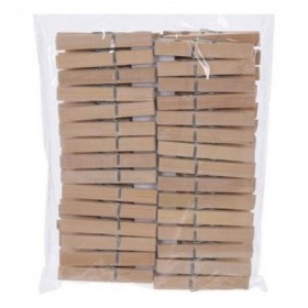 PINZAS ROPA MADERA 10 CM 48 PIEZAS BLISTER 48