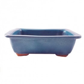 *MACETA BONSAI CERAMICA AZUL BRILLO N2 22x15 CM