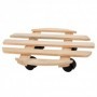 SOPORTE MACETAS RUEDAS MADERA 28 CM