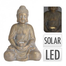 BUDA LUZ SOLAR 44 CM DORADO