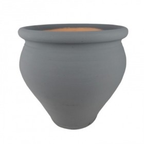 MACETA BARRO PEQUEÑA 25x25 GRIS