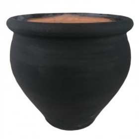 MACETA BARRO MEDIANA 32x32 CM NEGRA