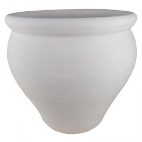 *MACETA BARRO MEDIANA 32x32 CM BLANCA