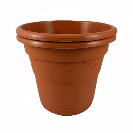 MACETA MARRON 17 CM LOTE 2