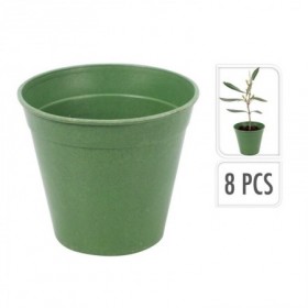 MACETAS CULTIVO FIBRA BAMBU 7x6 CM SET 8