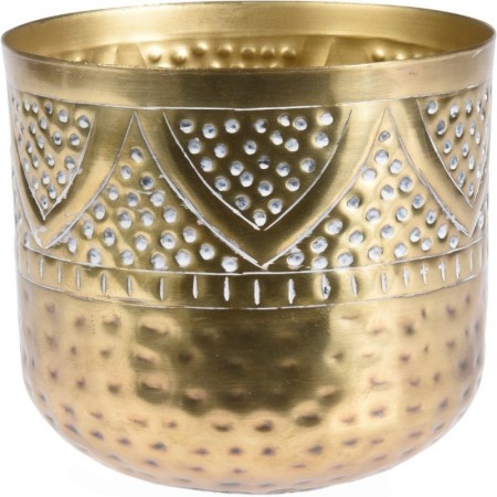 MACETERO METAL DORADA 14x14 CM