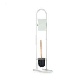*PORTARROLLOS ESCOBILLA METAL BLANCO BAMBU