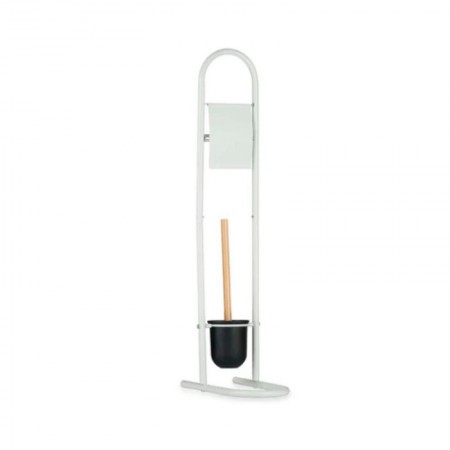 *PORTARROLLOS ESCOBILLA METAL BLANCO BAMBU