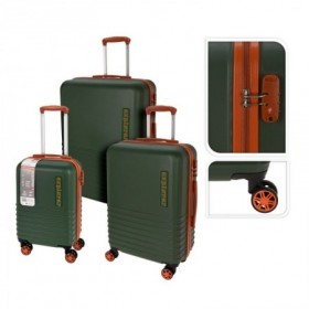 MALETAS ABS VERDE 49x28x72/42x25x61/34x22x53 CM SET 3