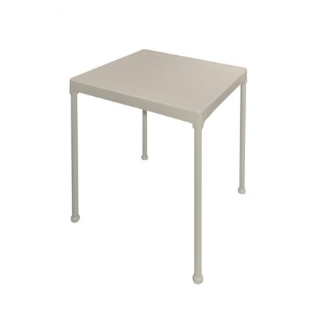 MESA TRENZADO 70x70x72 CM MARFIL