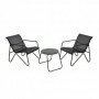 MESA 47x43 CM  2 SILLONES METAL TEXTILENE CONJUNTO