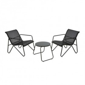 MESA 47x43 CM  2 SILLONES METAL TEXTILENE CONJUNTO