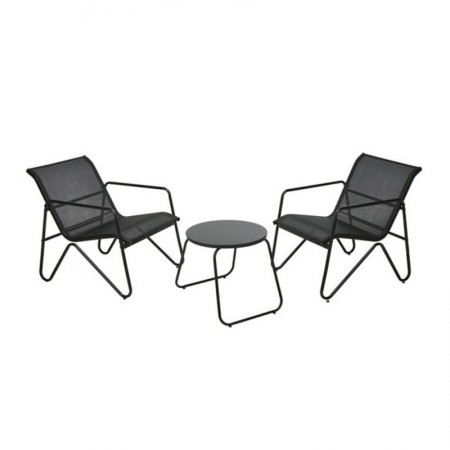 MESA 47x43 CM  2 SILLONES METAL TEXTILENE CONJUNTO