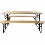 MESA  2 BANCOS PLEGABLES MADERA
