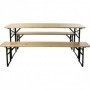 MESA  2 BANCOS PLEGABLES MADERA