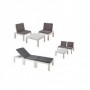 MESA BAJA  2 SILLONES/TUMBONA DUETTO BLANCA CONJUNTO
