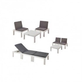 MESA BAJA  2 SILLONES/TUMBONA DUETTO BLANCA CONJUNTO