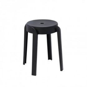 TABURETE RESINA 34x45 CM APILABLE NEGRO