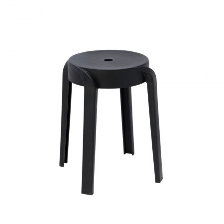 TABURETE RESINA 34x45 CM APILABLE NEGRO