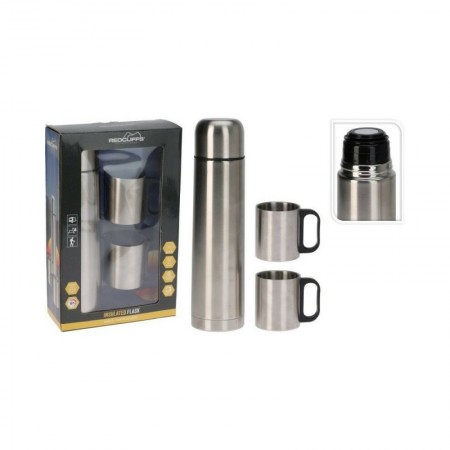 TERMO 1 LITRO  2 MUG INOXIDABLES