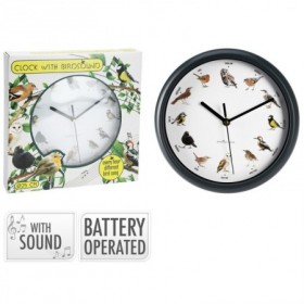 *RELOJ PARED 30 CM SONIDO PAJAROS SURTIDO