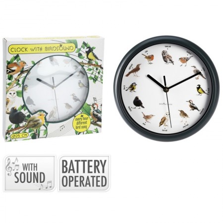 *RELOJ PARED 30 CM SONIDO PAJAROS SURTIDO