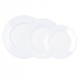 VAJILLA OPAL PLUMI BLANCA 18 PIEZAS