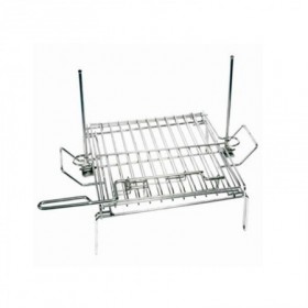 PARRILLA DOBLE VOLTEADORA CROMO 36x36 CM 104