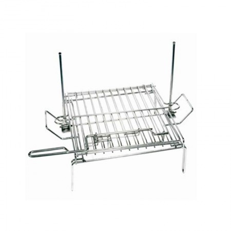 PARRILLA DOBLE VOLTEADORA CROMO 36x36 CM 104