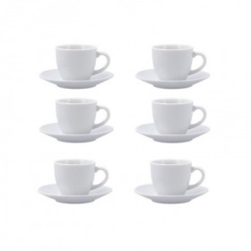 TAZAS CAFE 9 CL  PLATO PORCELANA NEW RENOVA SET 6