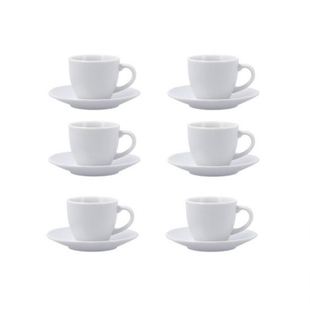 TAZAS CAFE 9 CL  PLATO PORCELANA NEW RENOVA SET 6
