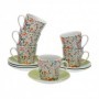 TAZAS TE  PLATO FLOWERS JUEGO 6