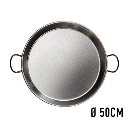PAELLERA 50CM ACERO PULIDO 13 RACIONES