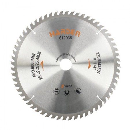 DISCO CORTE MADERA 235 X 25,4MM HARDEN