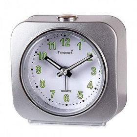 DESPERTADOR ANALOGICO PLATA TIMEMARK