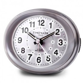 DESPERTADOR LUZ LED Y SNOOZE PLATA