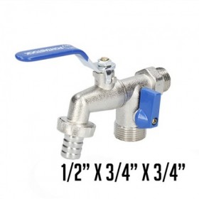 GRIFO 2 SALIDAS 1/2X3/4X3/4 ES. ZINC