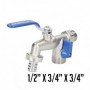 GRIFO 2 SALIDAS 1/2X3/4X3/4 ES. ZINC