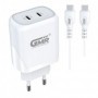 CARGADOR USB X2 TIPO C PD 40W TIPO C