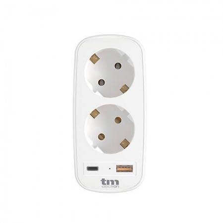 CARGADOR 2 SCHUKO MAS USB AC 3.1A TME