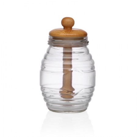 *MIELERA VIDRIO DISPENSADOR BAMBU