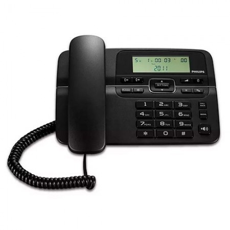 TELEFONO FIJO SOBREMESA NEGRO PHILIPS