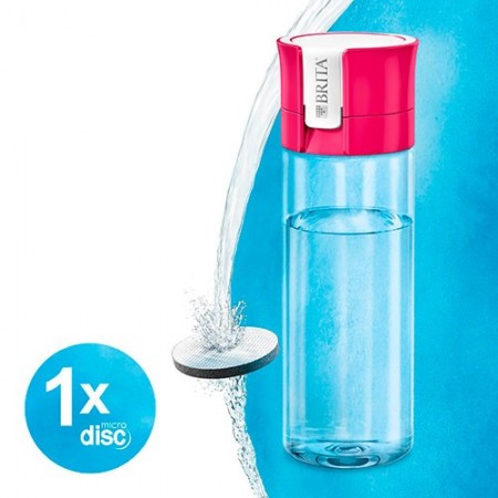 BOTELLA DE AGUA CON FILTRO ROJO CEREZA
