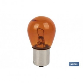 Lámpara de 1 polo 12 V 21 W | Casquillo de tipo BAU15s | Bombilla P21W | Color ámbar