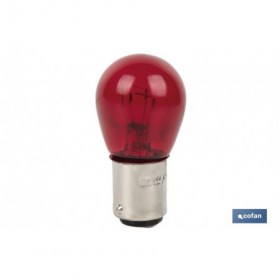 Lámpara de 2 polos centrada de 12 V | Casquillo de tipo BAY15d | Bombilla P21/5W | Varios colores