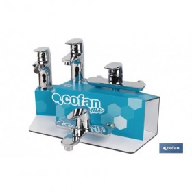 Kit de Grifería con Expositor para Grifos de Baño Modelo Rift | Ideal para exponer grifos | Capacidad de 5 unidades